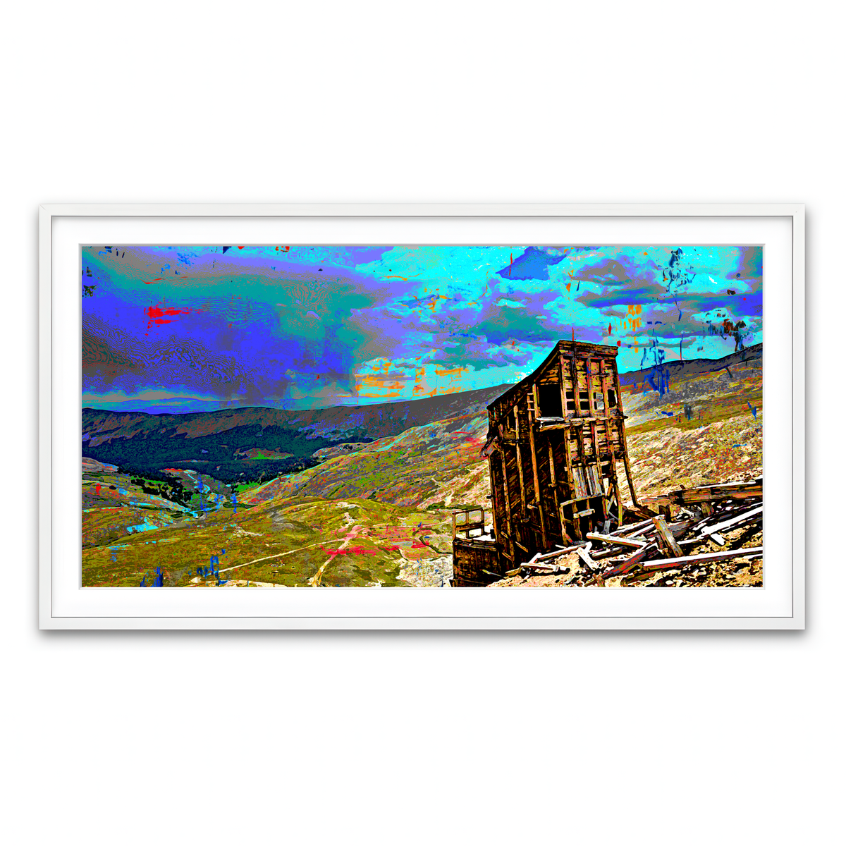 Framed Print 2x1 White