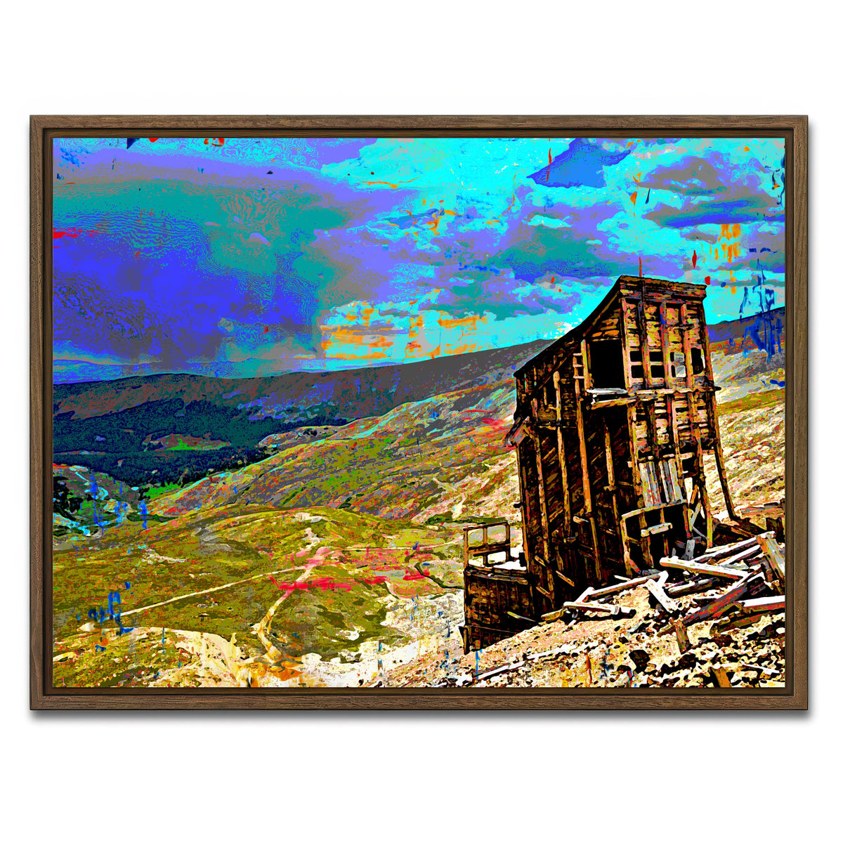 AUTO-MOCKUP WHITE | Abstract Sherman | 1 Piece | Walnut Framed Canvas | group=4x3