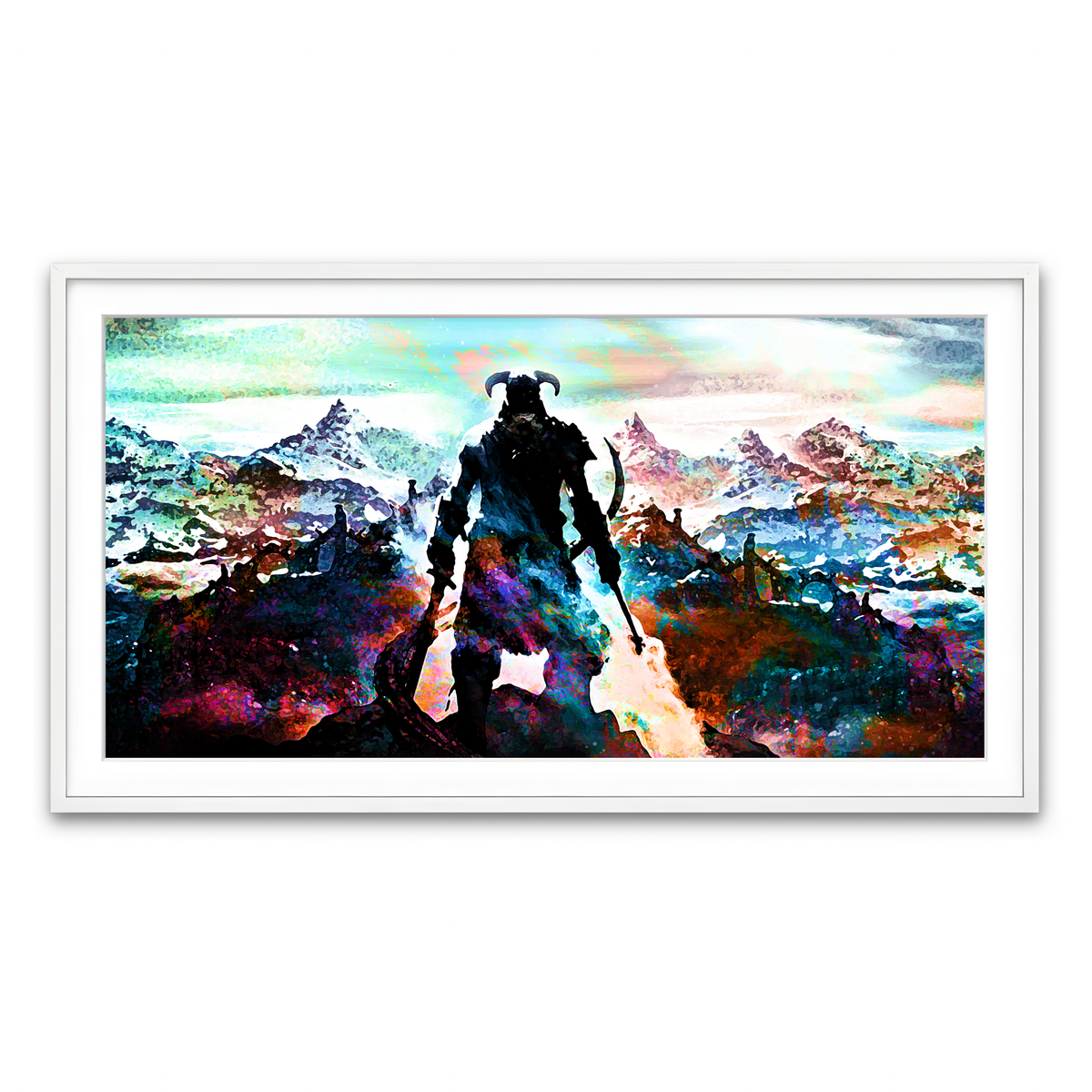 Framed Print 2x1 White