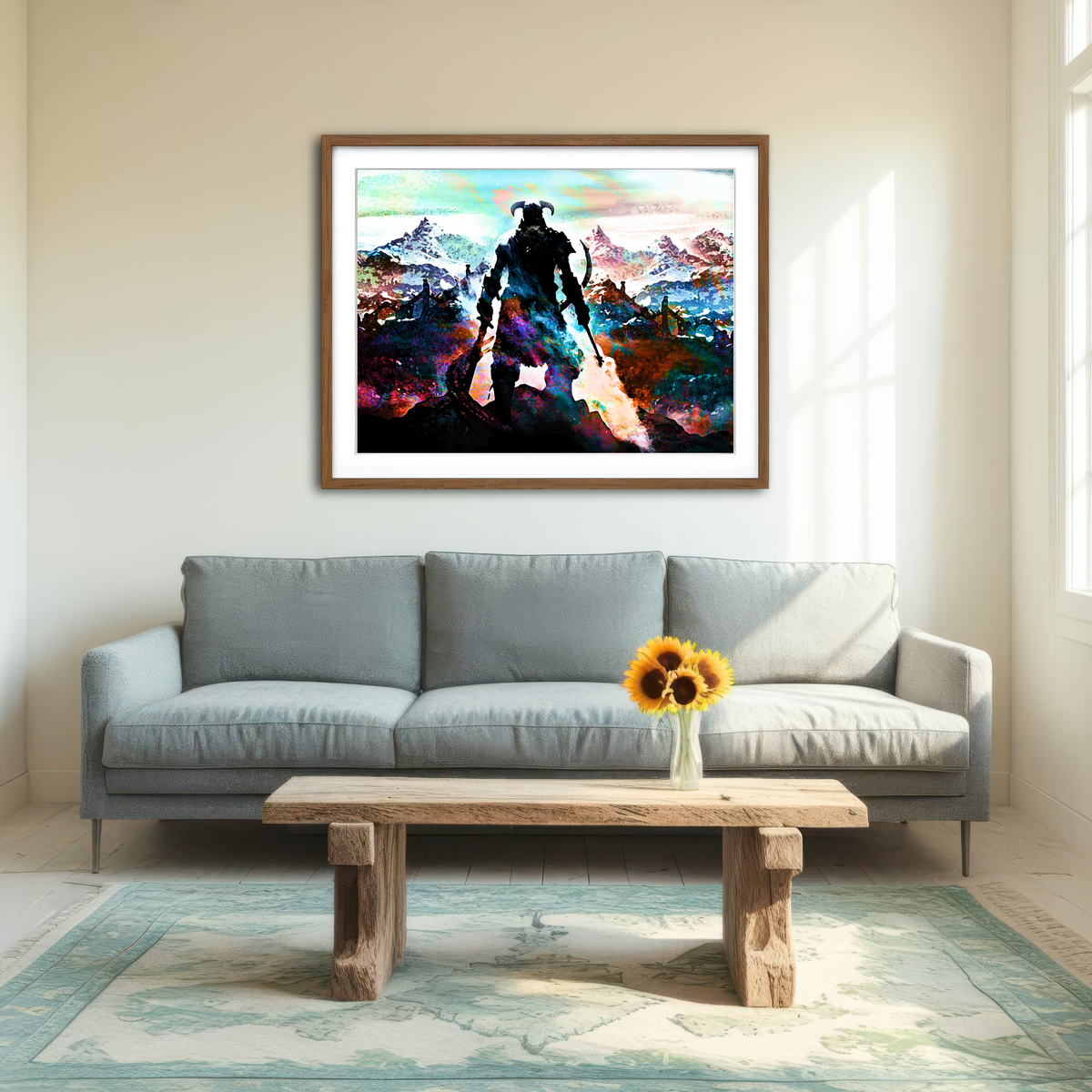 AUTO-MOCKUP ROOM | Abstract Skyrim Wall Art