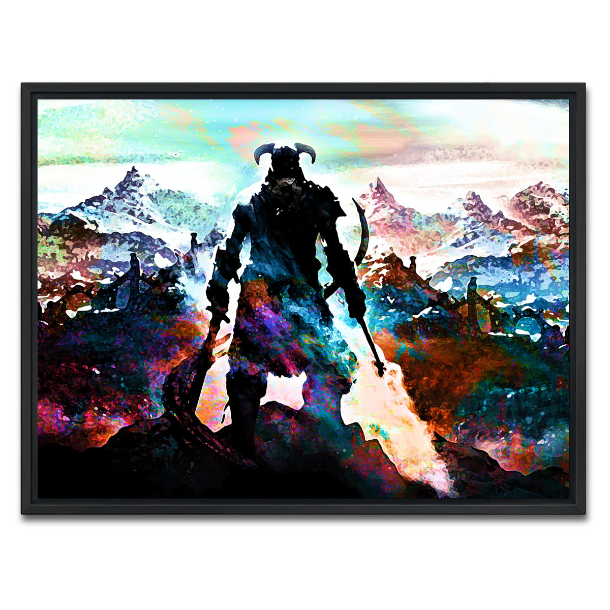 AUTO-MOCKUP WHITE | Abstract Skyrim | 1 Piece | Black Framed Canvas | group=4x3