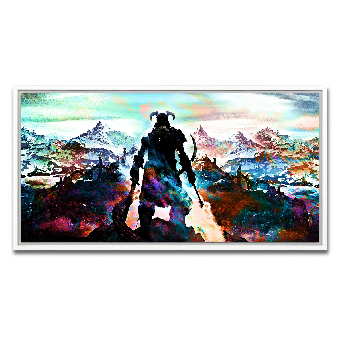 AUTO-MOCKUP WHITE | Abstract Skyrim | 1 Piece | White Framed Canvas | group=2x1