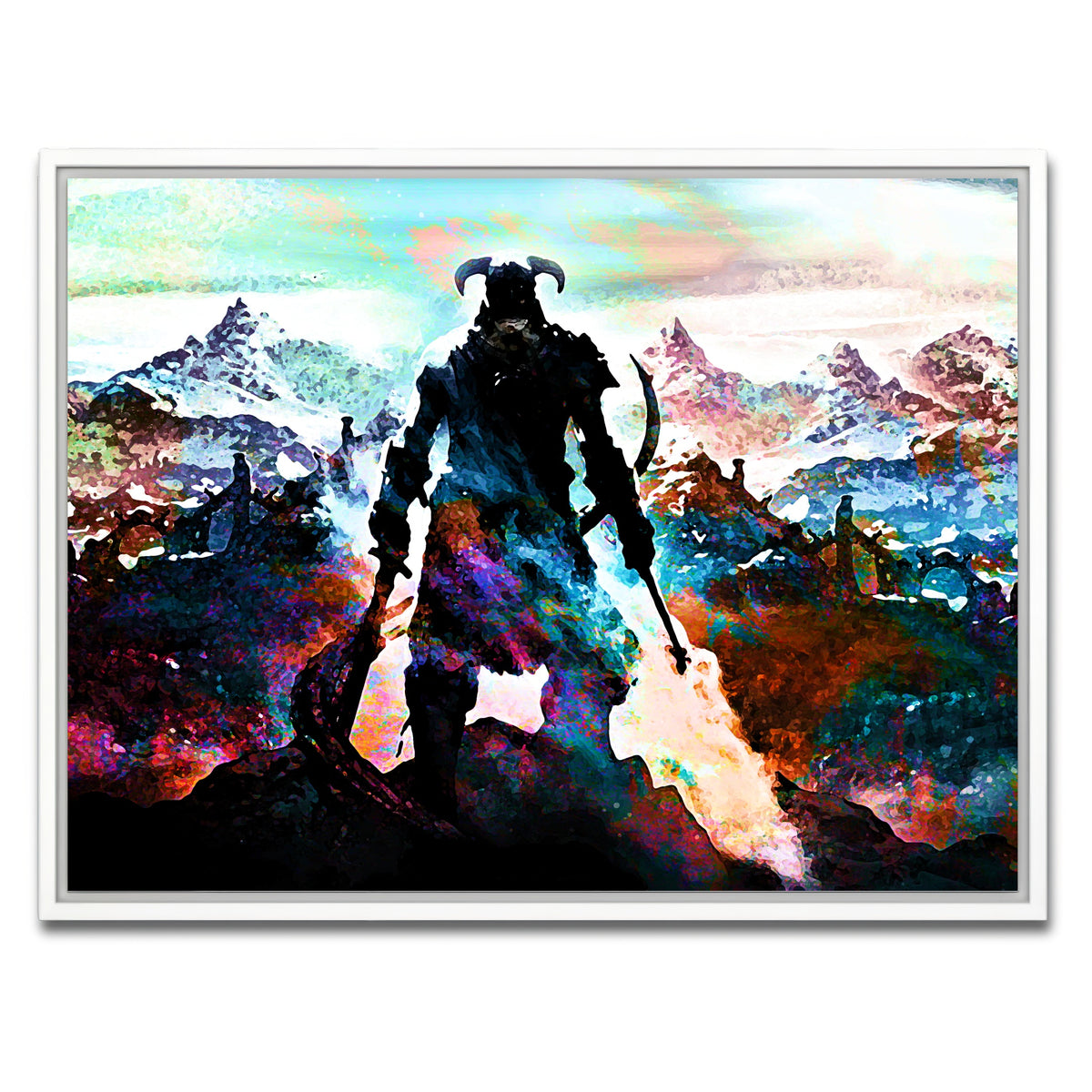 AUTO-MOCKUP WHITE | Abstract Skyrim | 1 Piece | White Framed Canvas | group=4x3