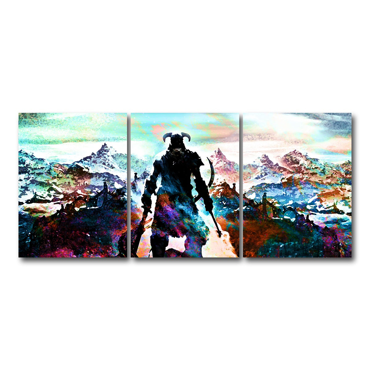 AUTO-MOCKUP WHITE | Abstract Skyrim | 3 Piece | Gallery Wrap Canvas | group=18x24