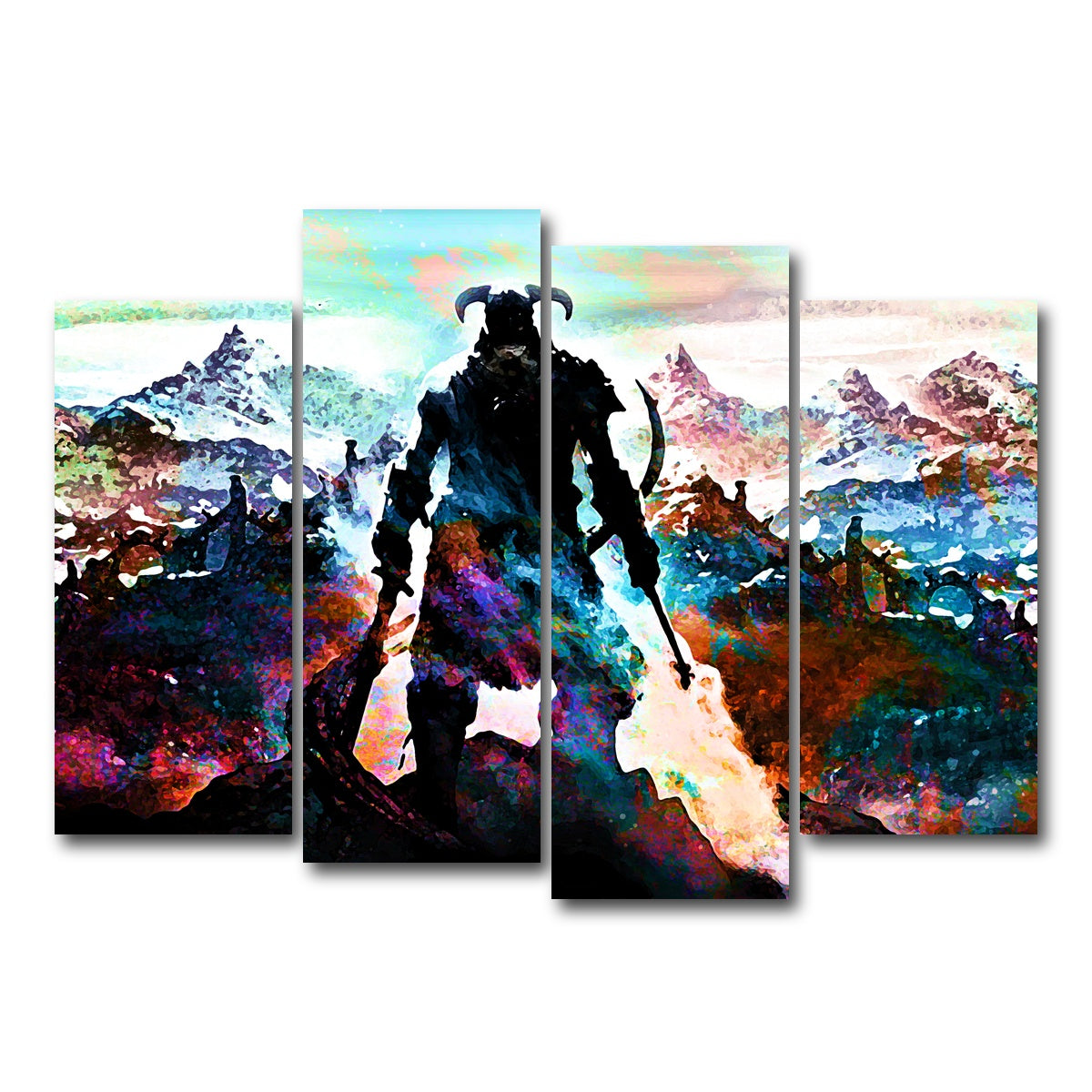 AUTO-MOCKUP WHITE | Abstract Skyrim | 4 Piece | Gallery Wrap Canvas | group=4_normal