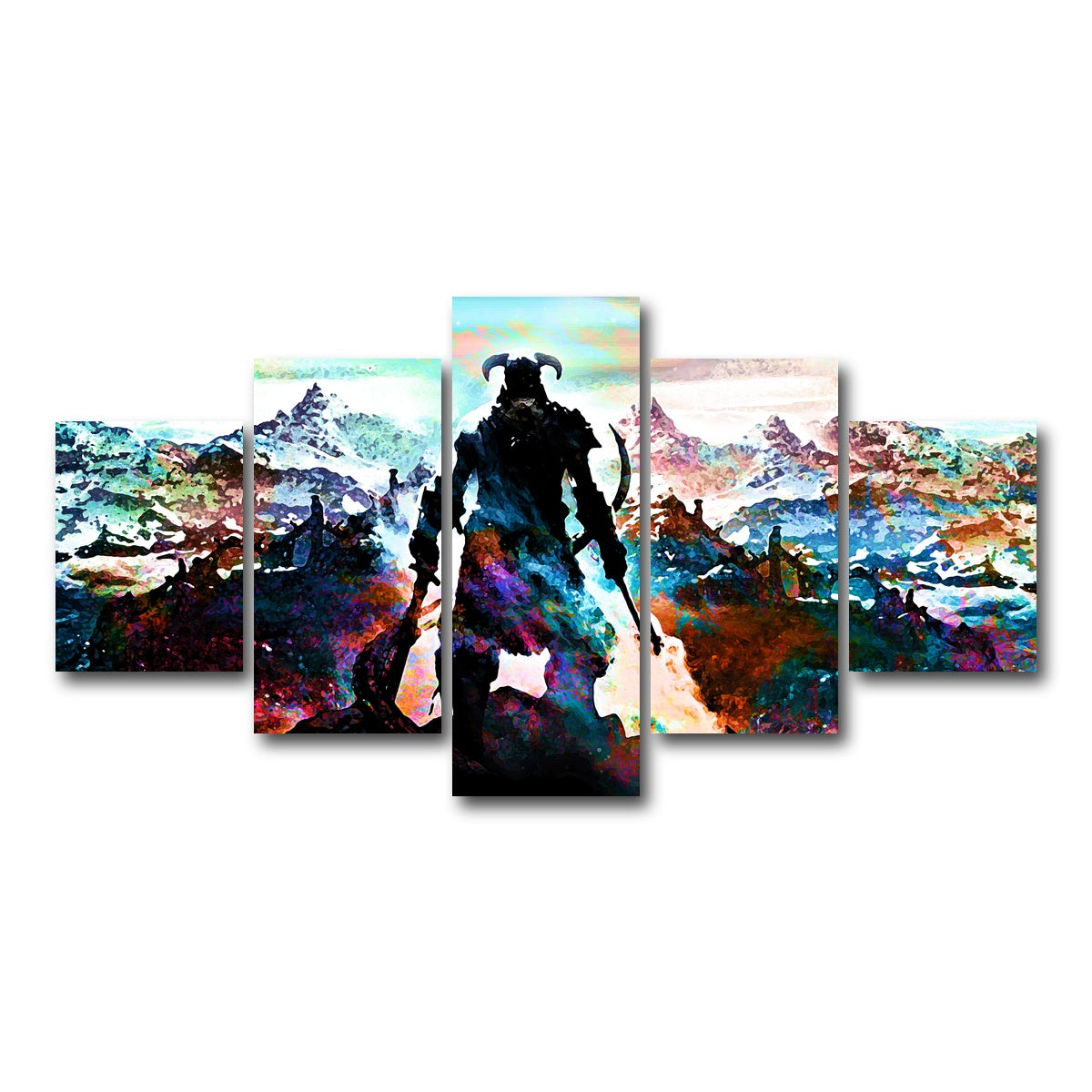 AUTO-MOCKUP WHITE | Abstract Skyrim | 5 Piece | Gallery Wrap Canvas | group=5_short