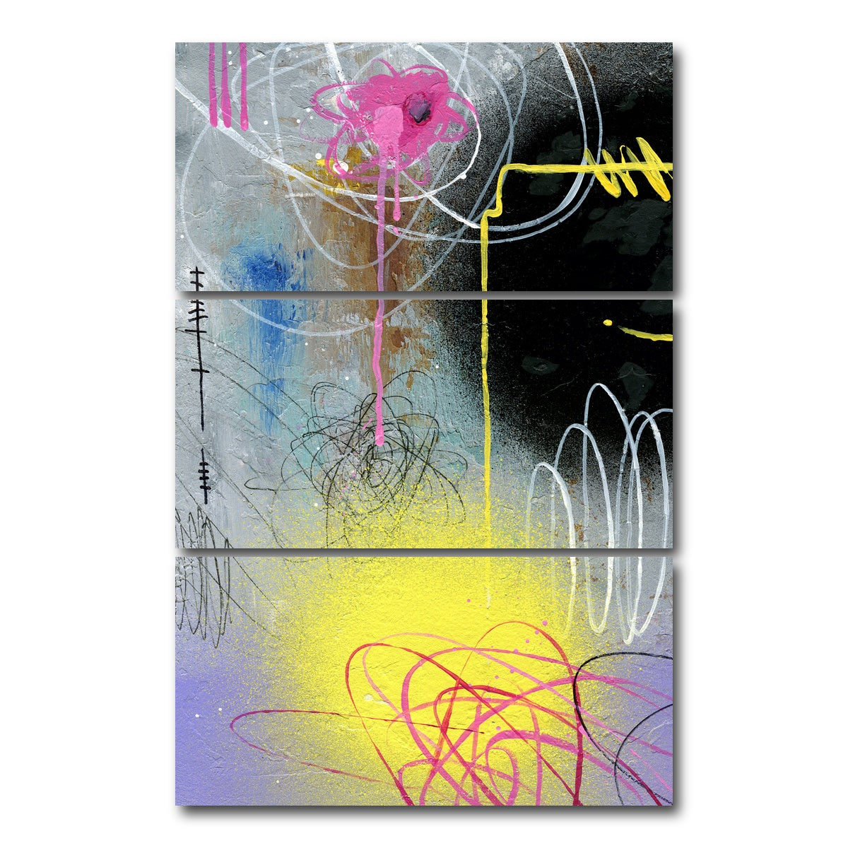 AUTO-MOCKUP WHITE | Abstract Smile | 3 Piece | Gallery Wrap Canvas | group=12x24_stacked