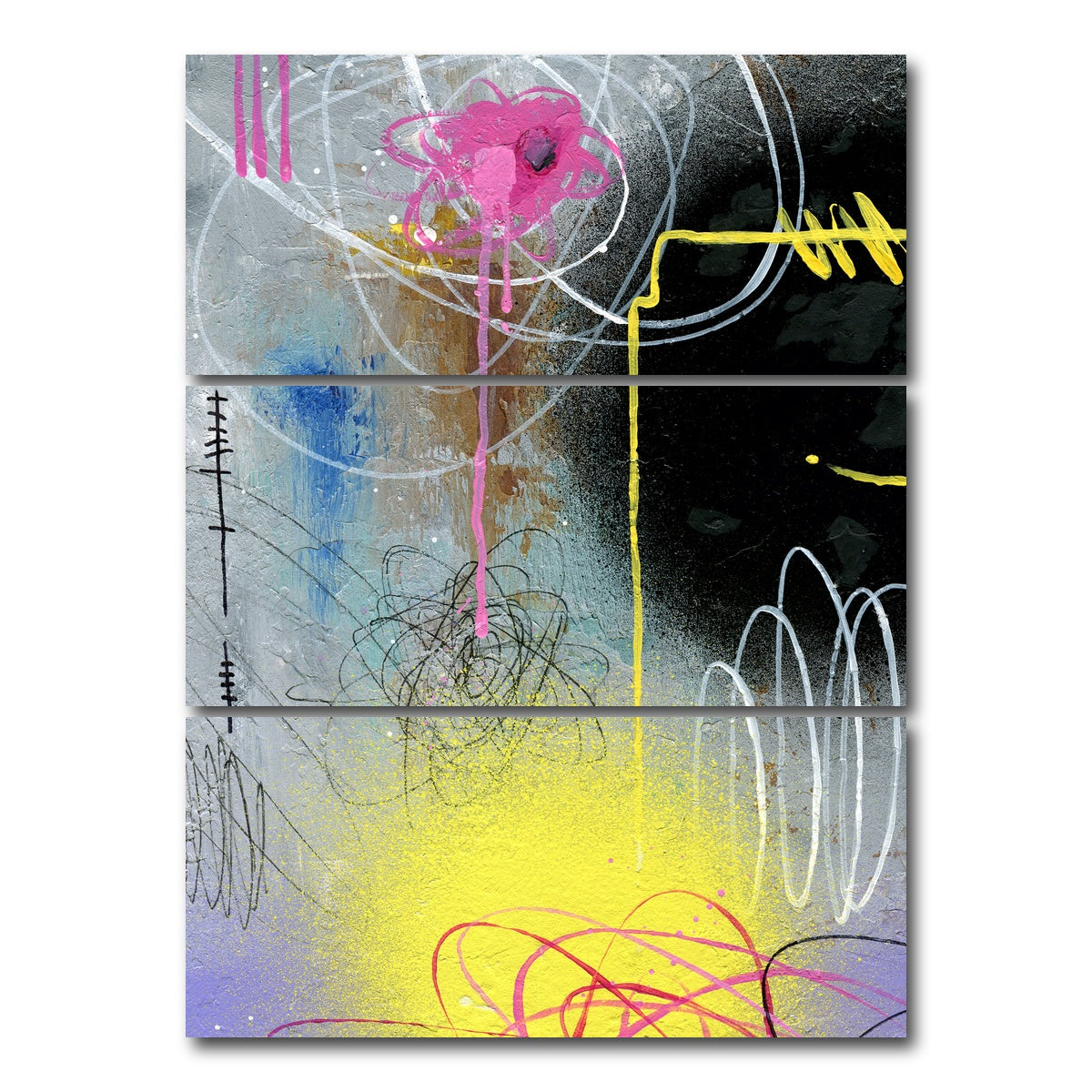 AUTO-MOCKUP WHITE | Abstract Smile | 3 Piece | Gallery Wrap Canvas | group=8x18_stacked