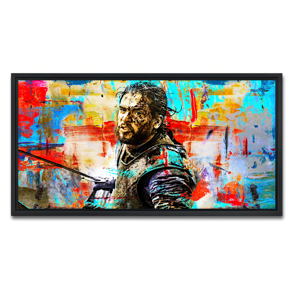 AUTO-MOCKUP WHITE | Abstract Snow | 1 Piece | Black Framed Canvas | group=2x1