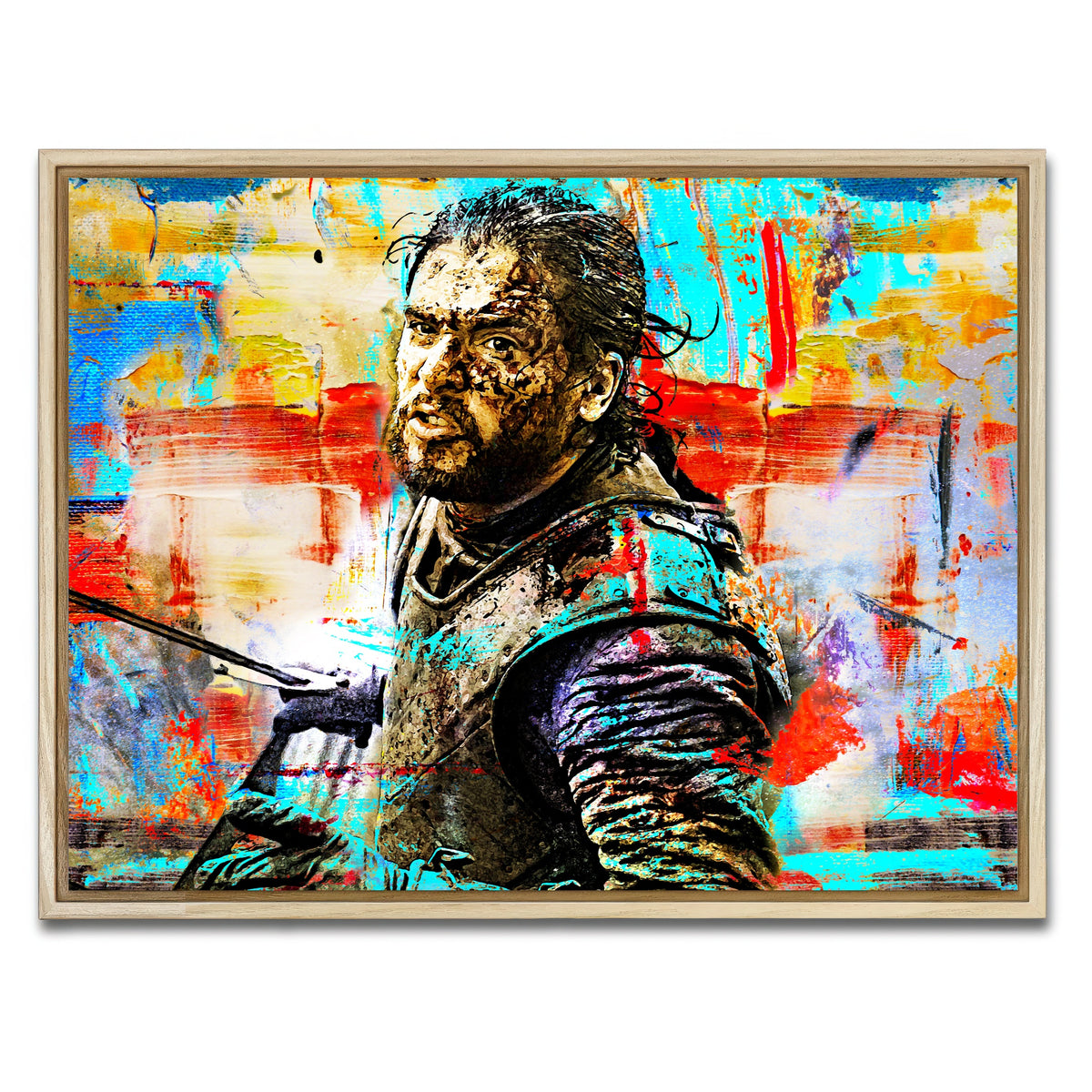 AUTO-MOCKUP WHITE | Abstract Snow | 1 Piece | Natural Framed Canvas | group=4x3