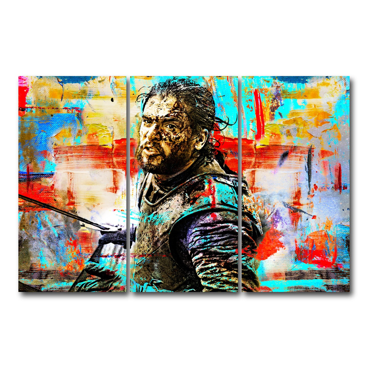 AUTO-MOCKUP WHITE | Abstract Snow | 3 Piece | Gallery Wrap Canvas | group=12x24