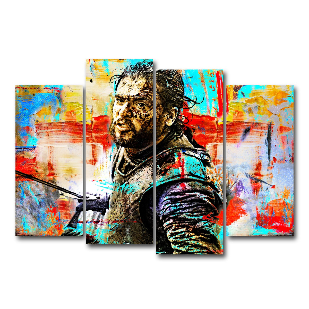 AUTO-MOCKUP WHITE | Abstract Snow | 4 Piece | Gallery Wrap Canvas | group=4_normal