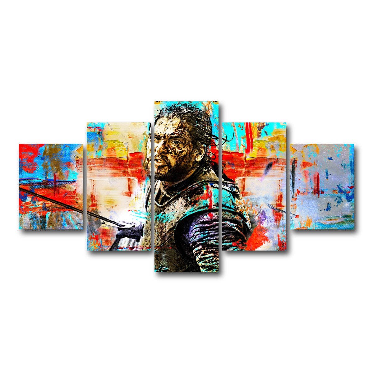 AUTO-MOCKUP WHITE | Abstract Snow | 5 Piece | Gallery Wrap Canvas | group=5_short