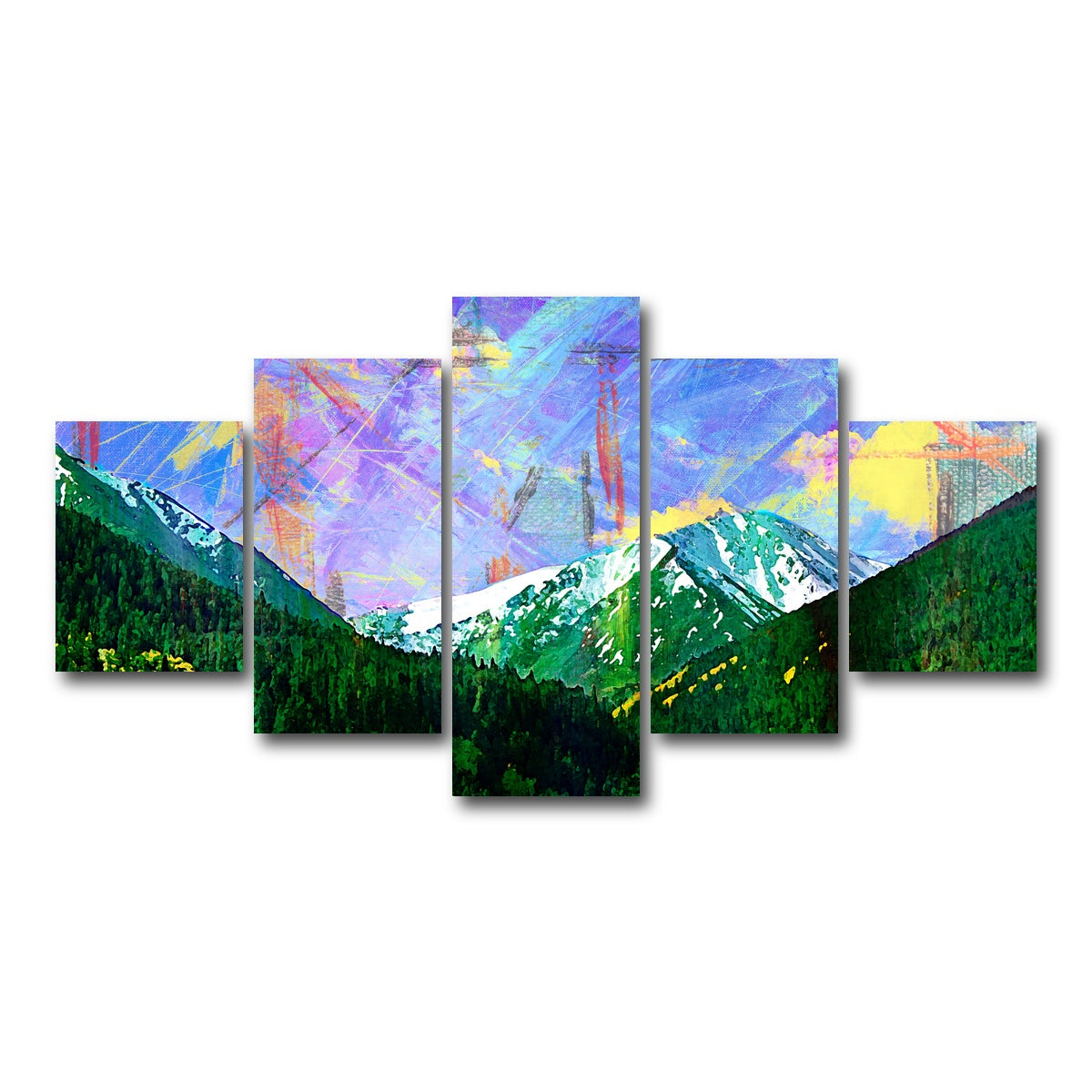 AUTO-MOCKUP WHITE | Abstract Torreys | 5 Piece | Gallery Wrap Canvas | group=5_short