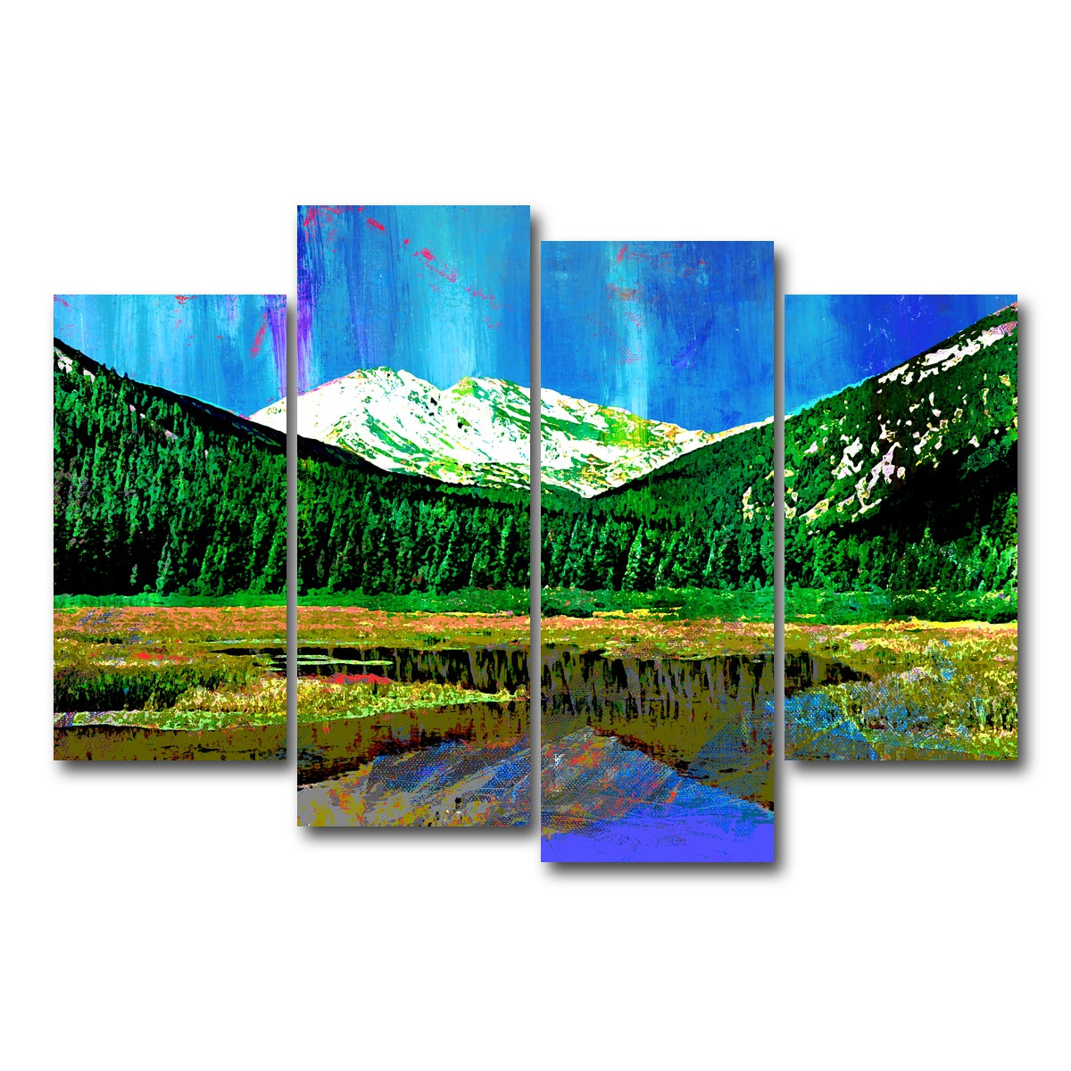 AUTO-MOCKUP WHITE | Abstract Yale | 4 Piece | Gallery Wrap Canvas | group=4_short