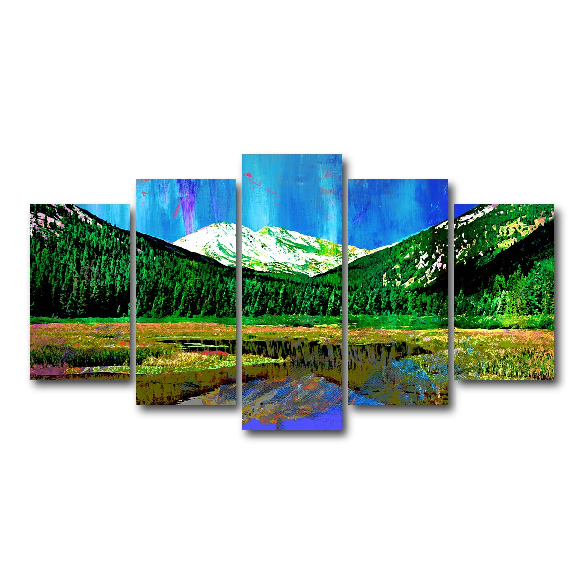 AUTO-MOCKUP WHITE | Abstract Yale | 5 Piece | Gallery Wrap Canvas | group=5_normal