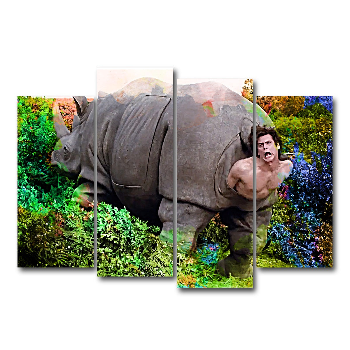 AUTO-MOCKUP WHITE | Ace Ventura Rhino Birth | 4 Piece | Gallery Wrap Canvas | group=4_normal