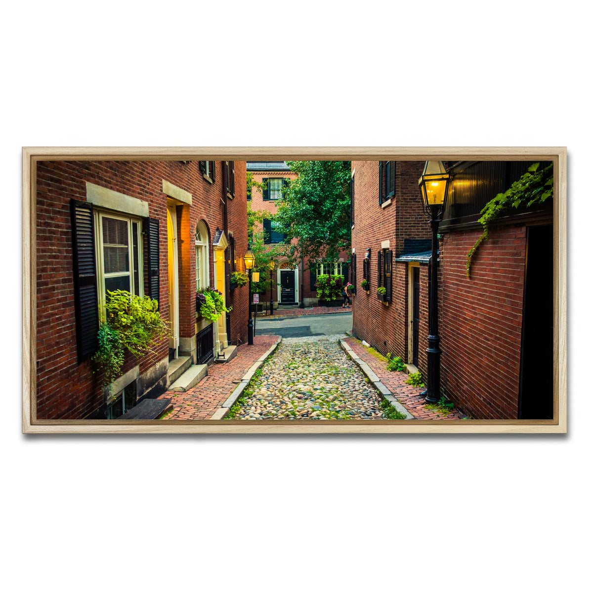 AUTO-MOCKUP WHITE | Acorn Street - Beacon Hill | 1 Piece | Natural Framed Canvas | group=2x1