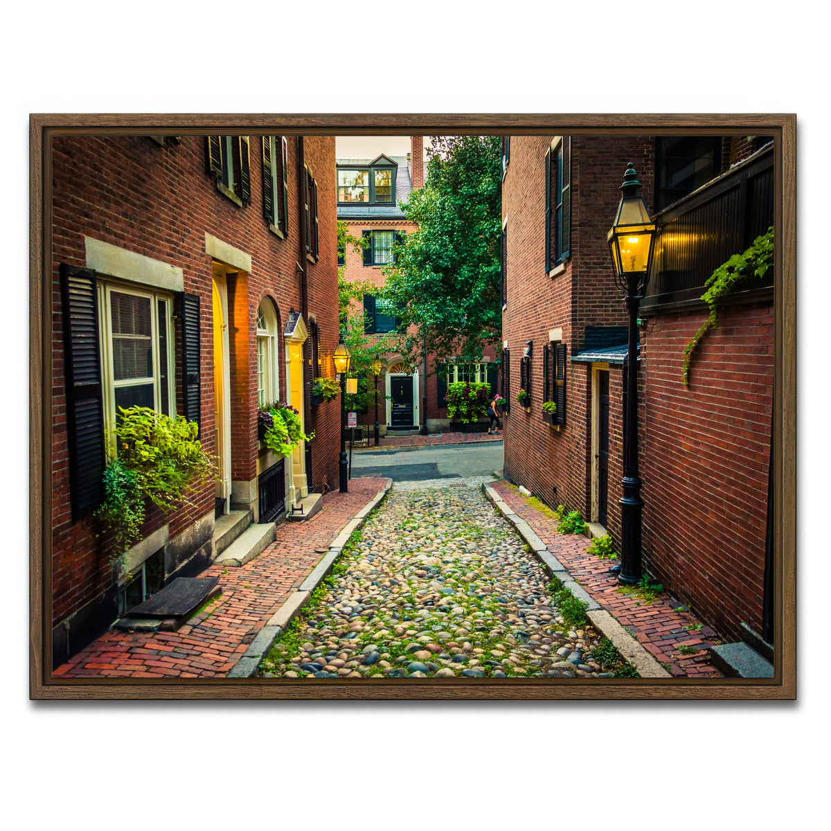 AUTO-MOCKUP WHITE | Acorn Street - Beacon Hill | 1 Piece | Walnut Framed Canvas | group=4x3