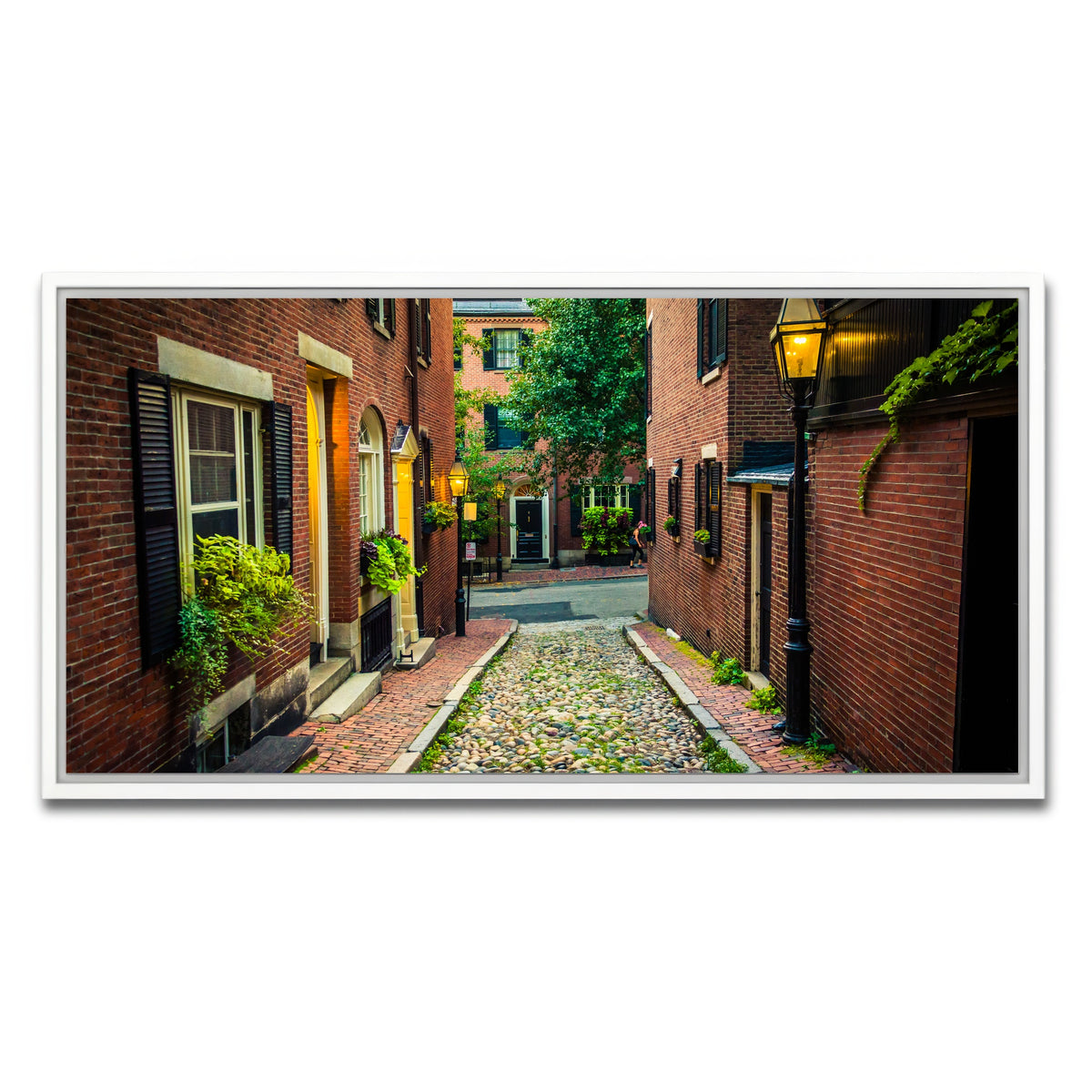 AUTO-MOCKUP WHITE | Acorn Street - Beacon Hill | 1 Piece | White Framed Canvas | group=2x1