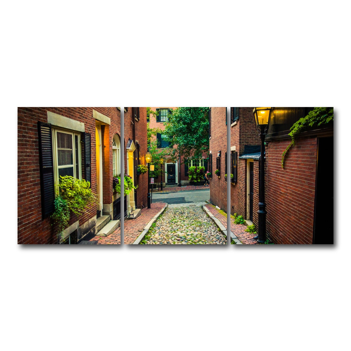 AUTO-MOCKUP WHITE | Acorn Street - Beacon Hill | 3 Piece | Gallery Wrap Canvas | group=18x24