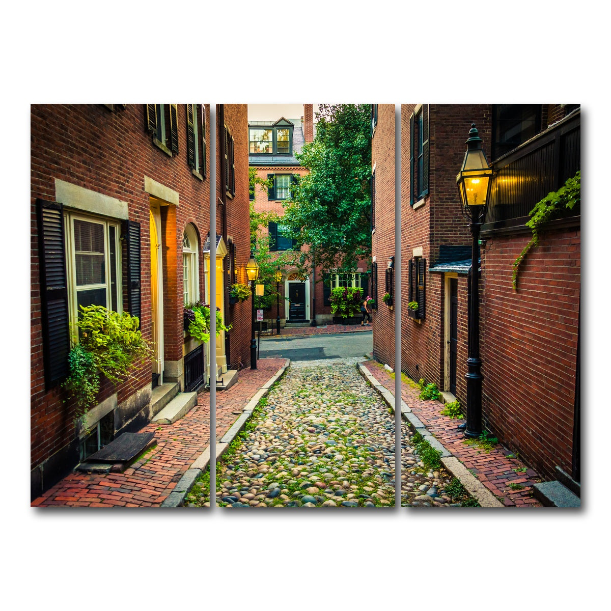 AUTO-MOCKUP WHITE | Acorn Street - Beacon Hill | 3 Piece | Gallery Wrap Canvas | group=8x18