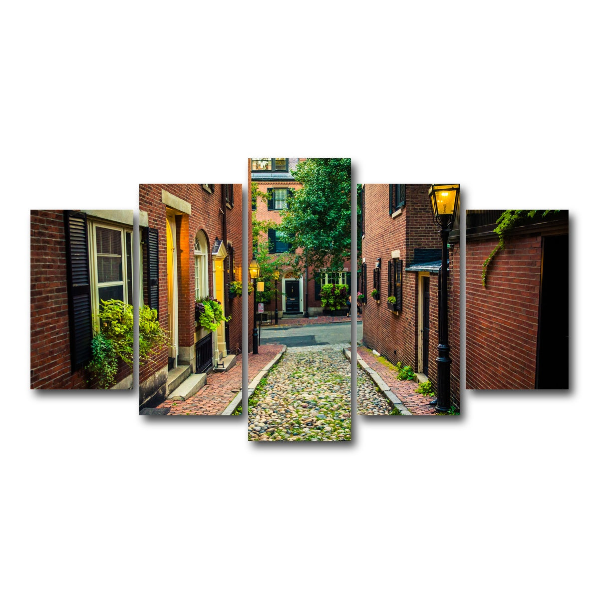 AUTO-MOCKUP WHITE | Acorn Street - Beacon Hill | 5 Piece | Gallery Wrap Canvas | group=5_normal