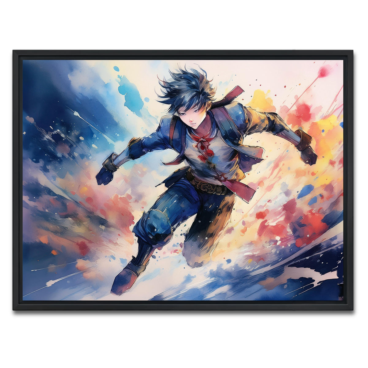 AUTO-MOCKUP WHITE | Action Anime | 1 Piece | Black Framed Canvas | group=4x3