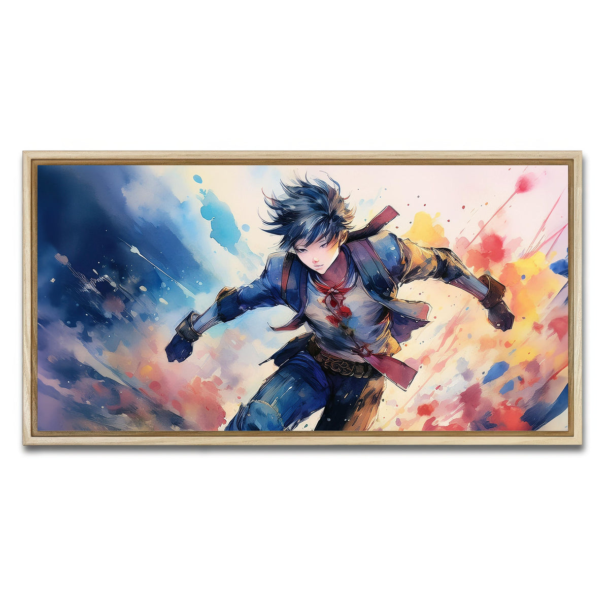 AUTO-MOCKUP WHITE | Action Anime | 1 Piece | Natural Framed Canvas | group=2x1