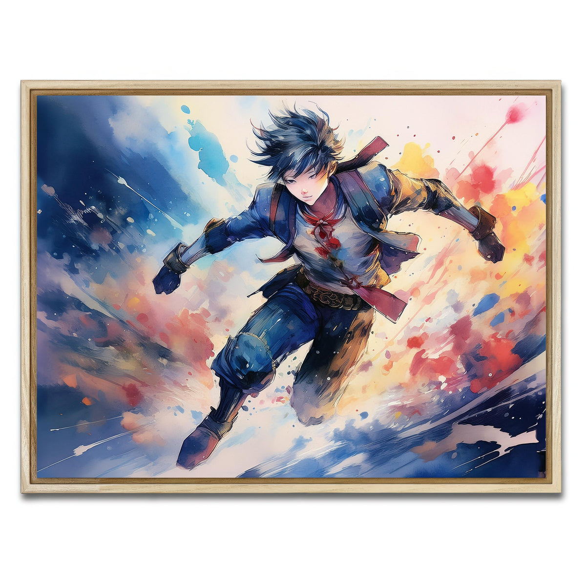 AUTO-MOCKUP WHITE | Action Anime | 1 Piece | Natural Framed Canvas | group=4x3