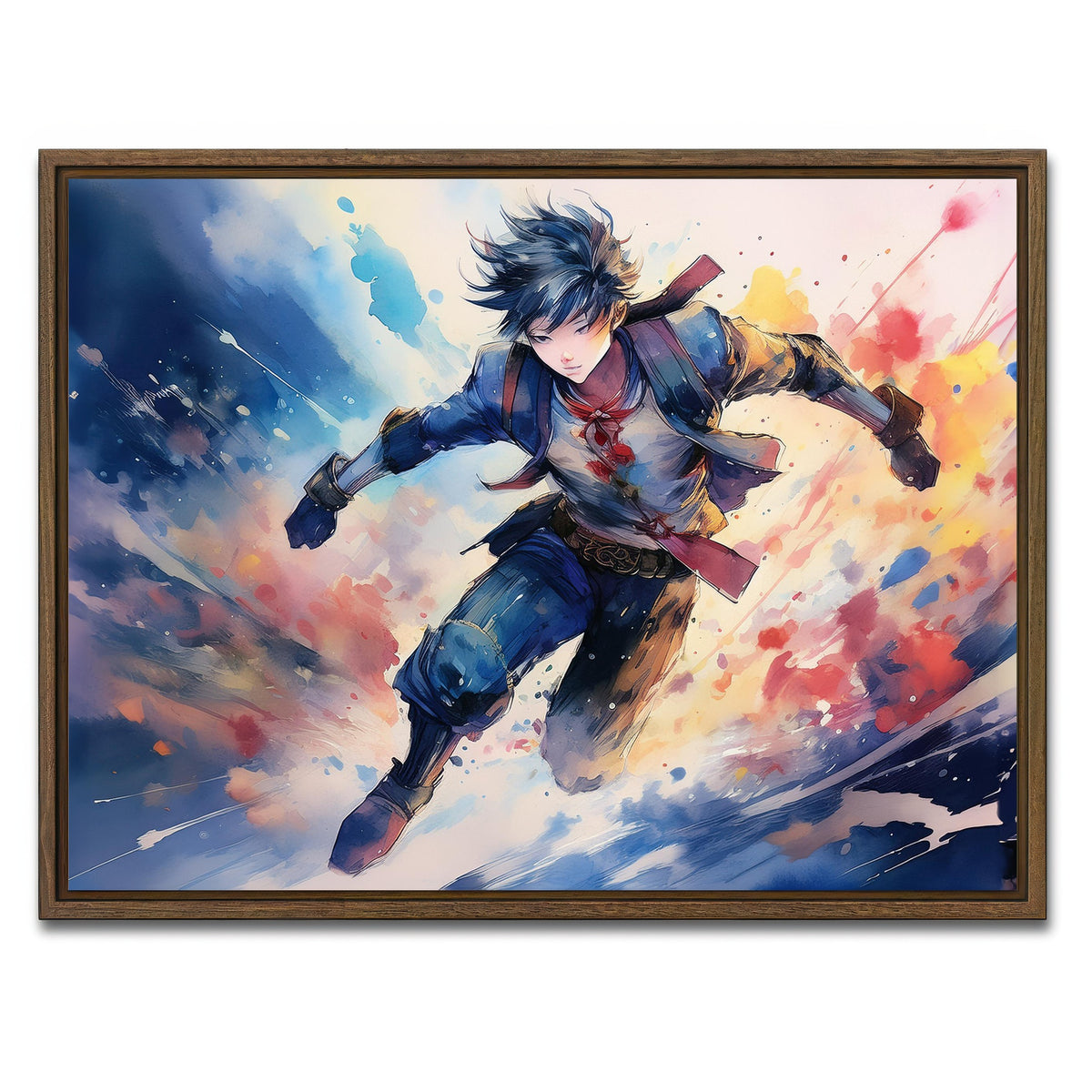 AUTO-MOCKUP WHITE | Action Anime | 1 Piece | Walnut Framed Canvas | group=4x3