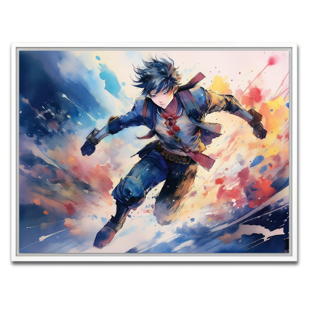 AUTO-MOCKUP WHITE | Action Anime | 1 Piece | White Framed Canvas | group=4x3