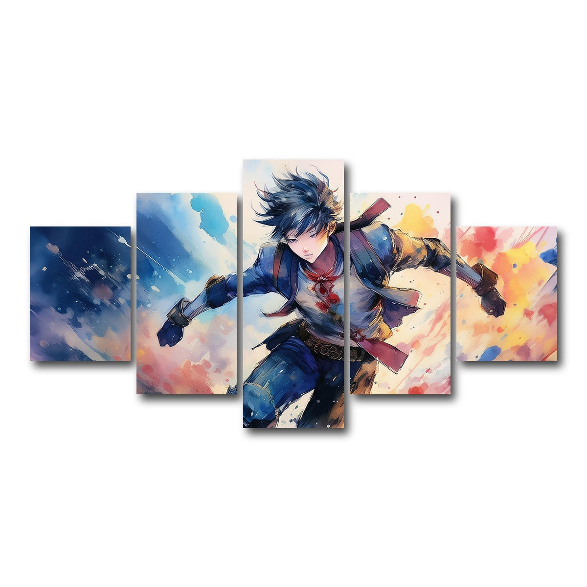 AUTO-MOCKUP WHITE | Action Anime | 5 Piece | Gallery Wrap Canvas | group=5_short