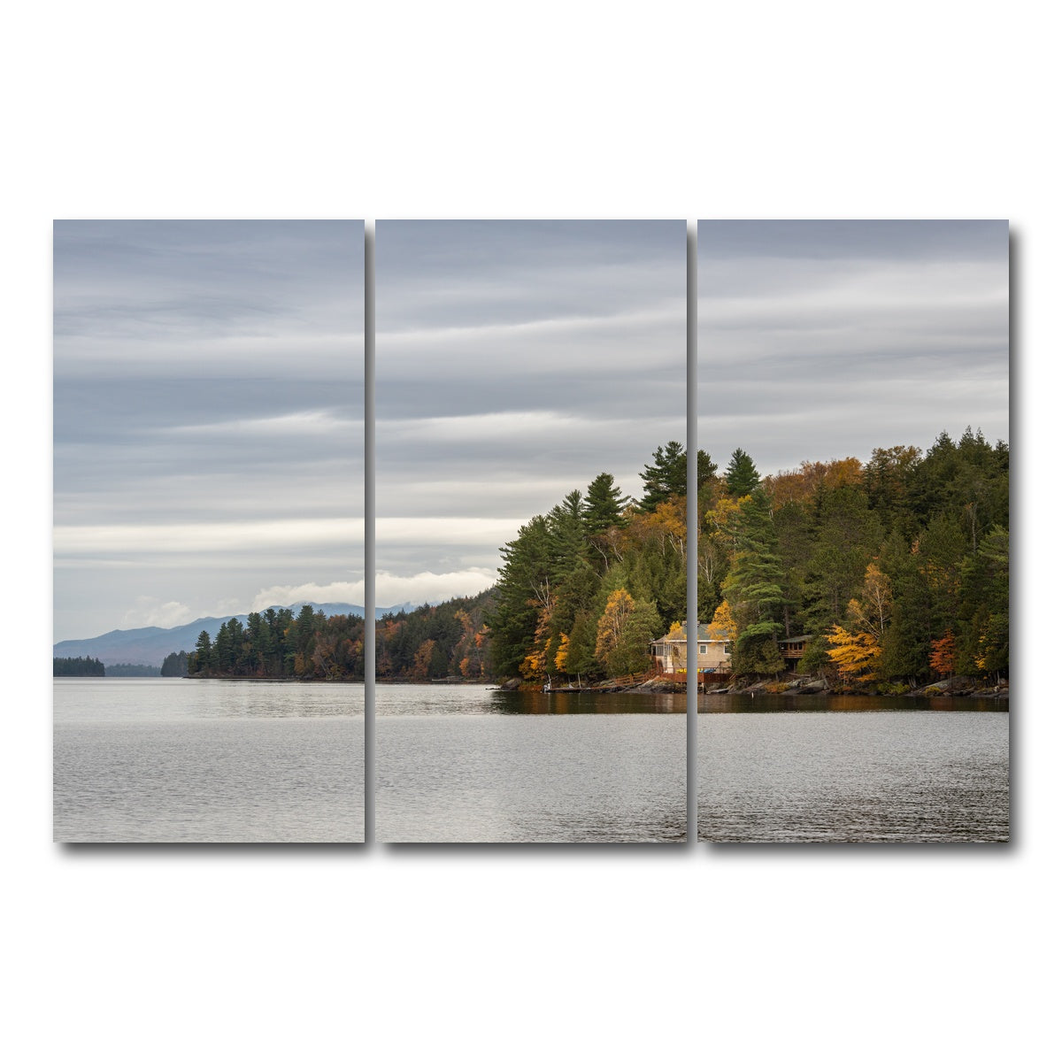 AUTO-MOCKUP WHITE | Adirondack Cottage | 3 Piece | Gallery Wrap Canvas | group=12x24