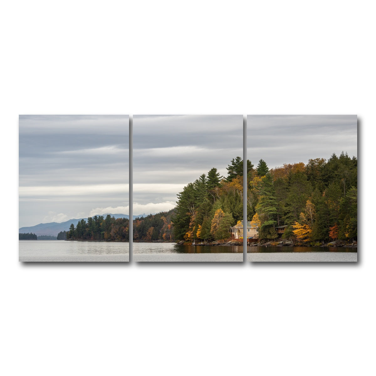 AUTO-MOCKUP WHITE | Adirondack Cottage | 3 Piece | Gallery Wrap Canvas | group=18x24