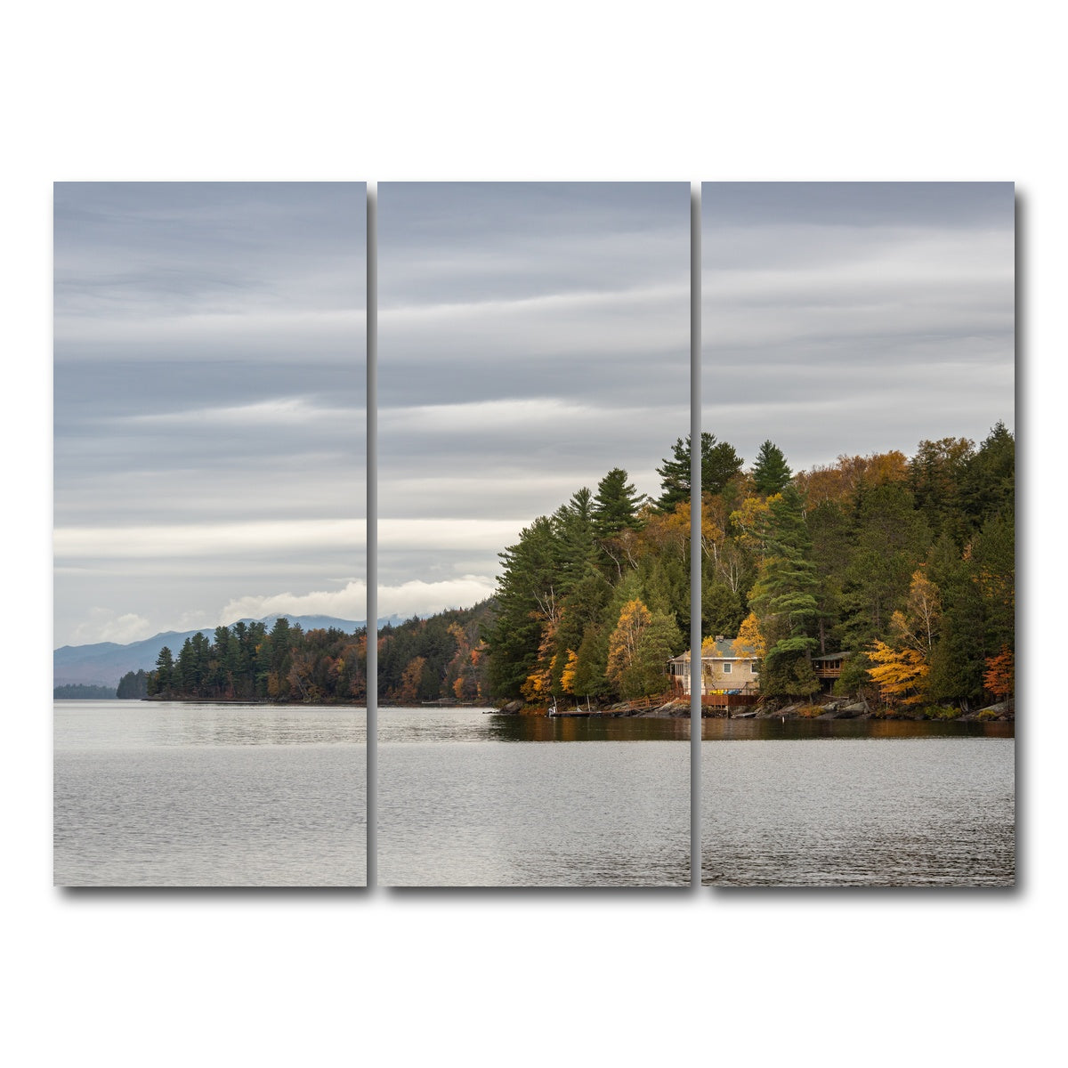 AUTO-MOCKUP WHITE | Adirondack Cottage | 3 Piece | Gallery Wrap Canvas | group=8x18