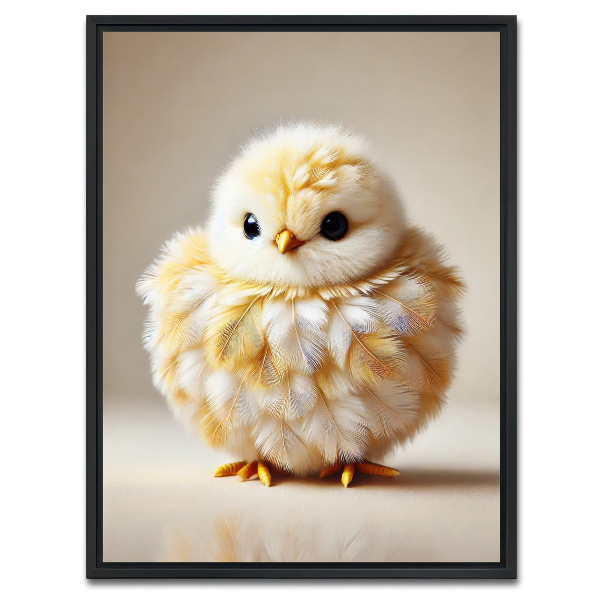 AUTO-MOCKUP WHITE | Adorable Baby Chicken | 1 Piece | Black Framed Canvas | group=3x4