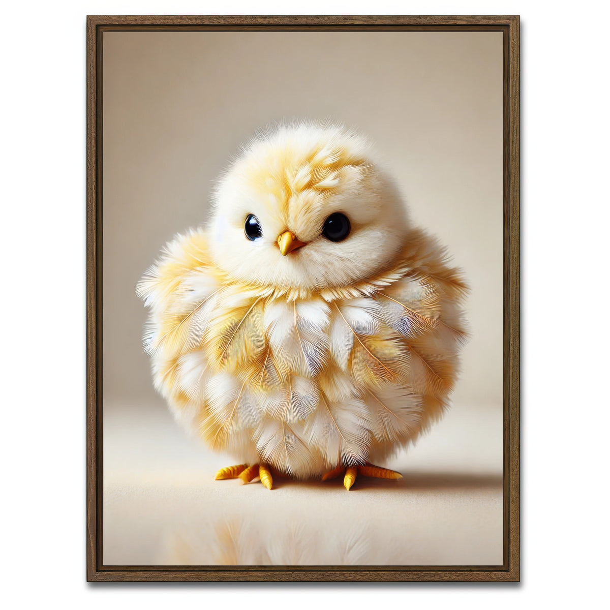 AUTO-MOCKUP WHITE | Adorable Baby Chicken | 1 Piece | Walnut Framed Canvas | group=3x4
