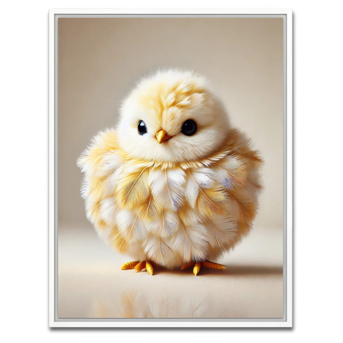 AUTO-MOCKUP WHITE | Adorable Baby Chicken | 1 Piece | White Framed Canvas | group=3x4