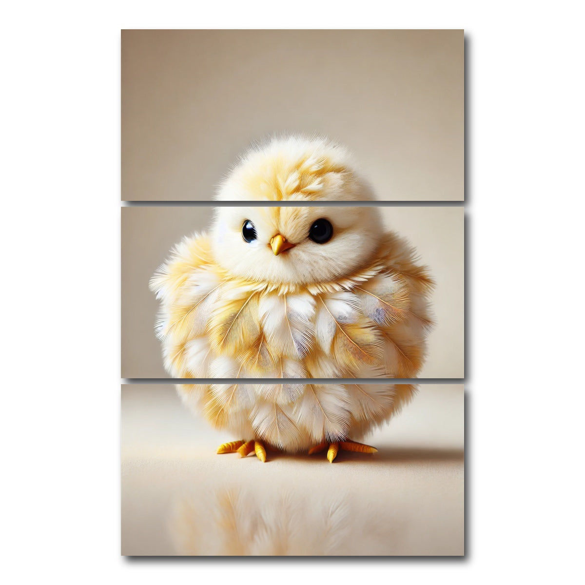 AUTO-MOCKUP WHITE | Adorable Baby Chicken | 3 Piece | Gallery Wrap Canvas | group=12x24_stacked