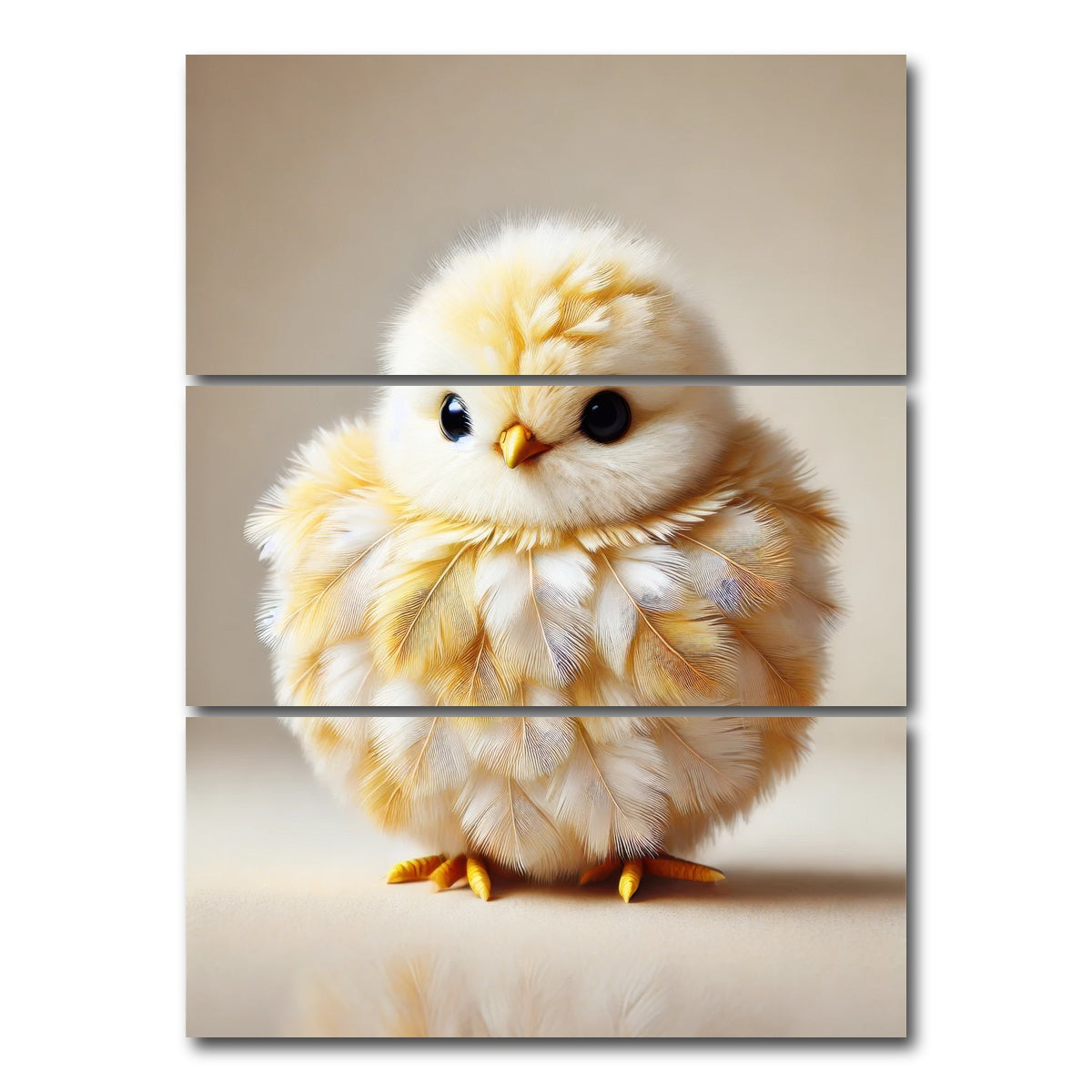 AUTO-MOCKUP WHITE | Adorable Baby Chicken | 3 Piece | Gallery Wrap Canvas | group=8x18_stacked