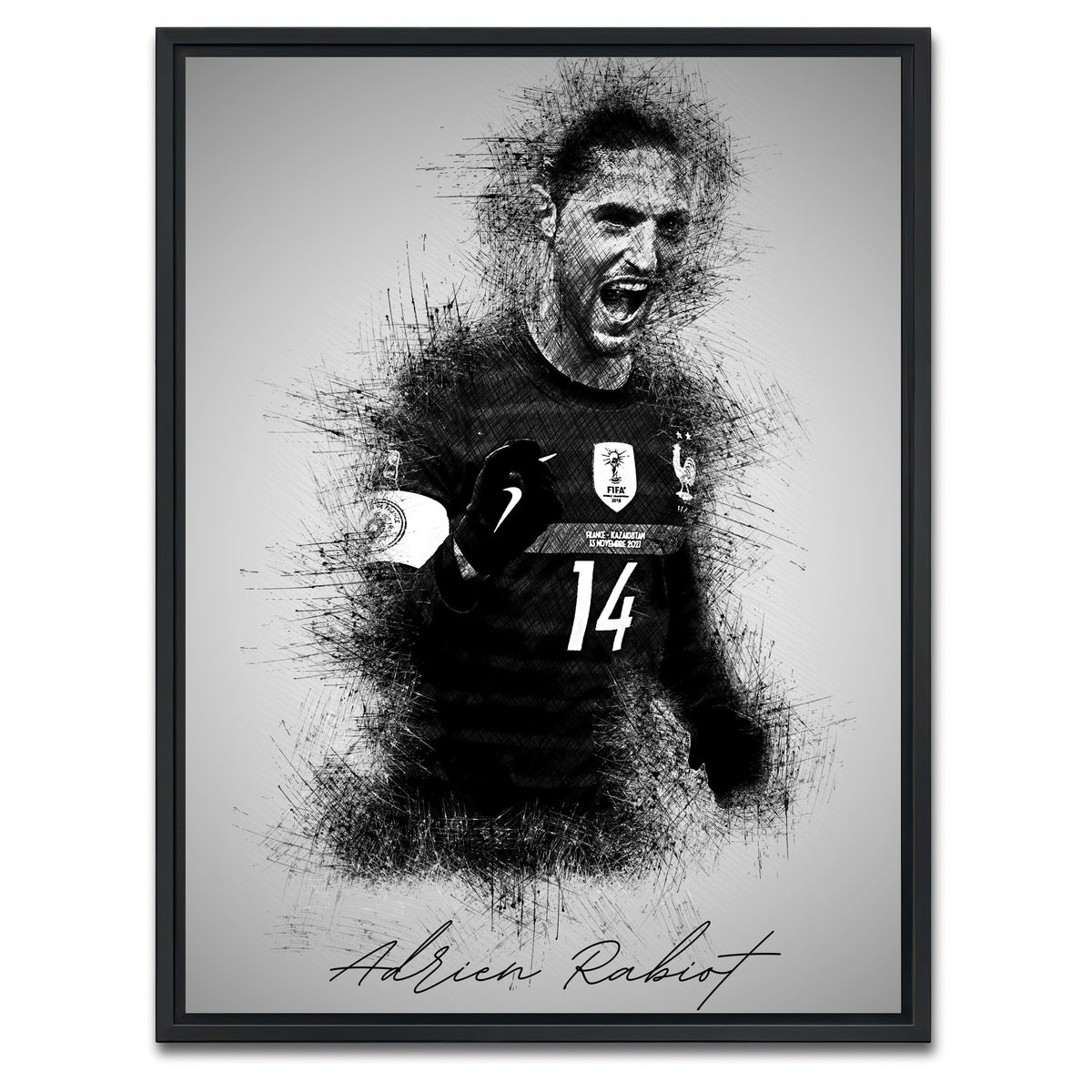 AUTO-MOCKUP WHITE | Adrien Rabiot 2 | 1 Piece | Black Framed Canvas | group=3x4