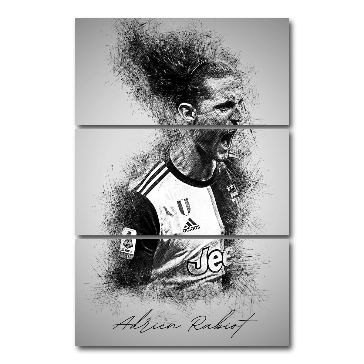 AUTO-MOCKUP WHITE | Adrien Rabiot | 3 Piece | Gallery Wrap Canvas | group=12x24_stacked