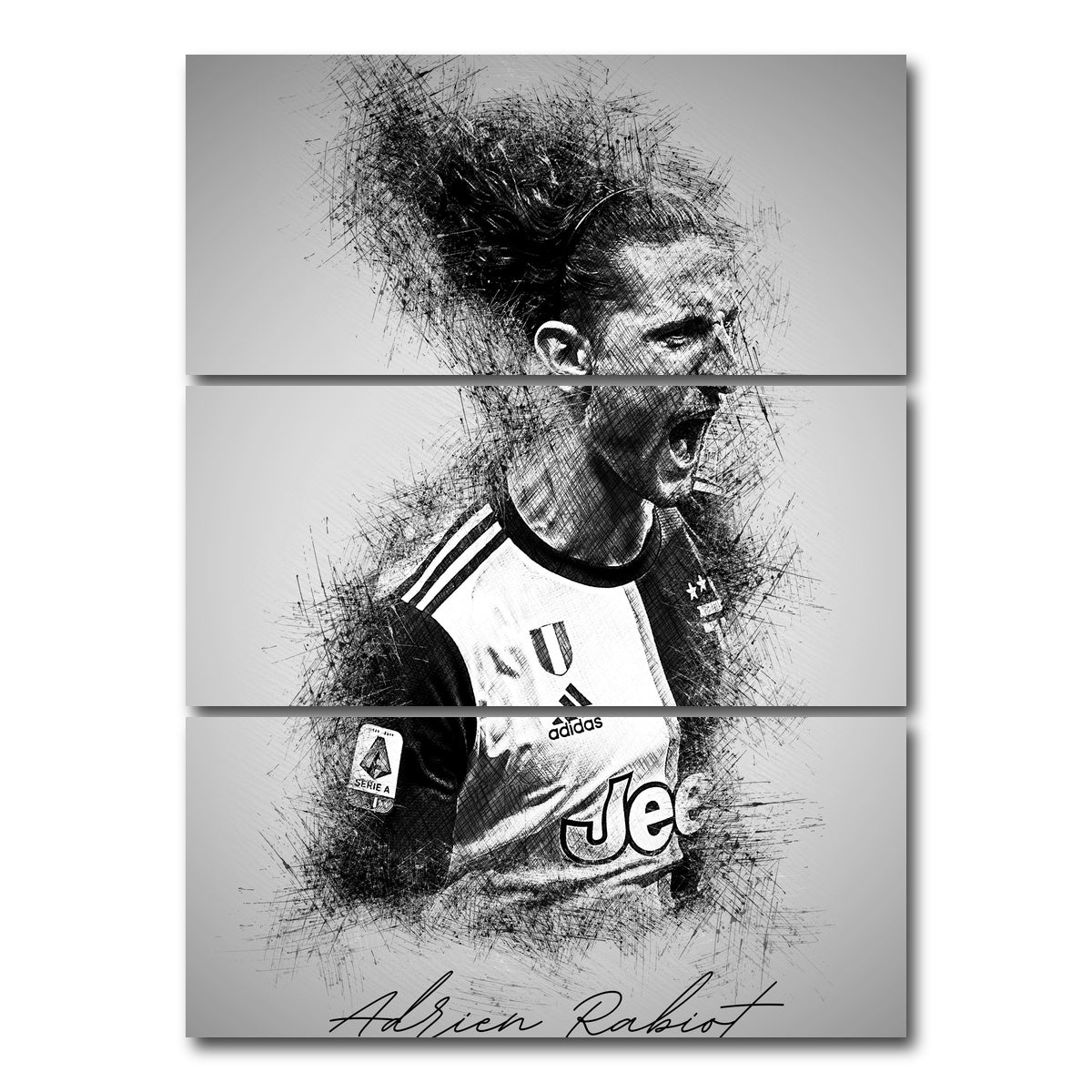 AUTO-MOCKUP WHITE | Adrien Rabiot | 3 Piece | Gallery Wrap Canvas | group=8x18_stacked