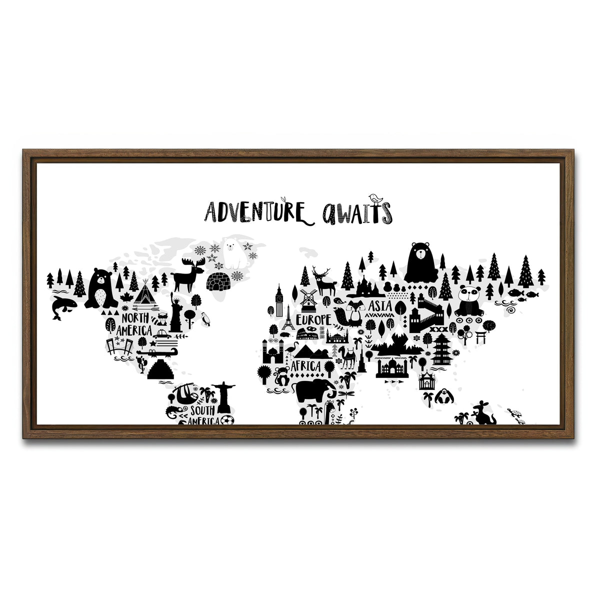 AUTO-MOCKUP WHITE | Adventure | 1 Piece | Walnut Framed Canvas | group=2x1