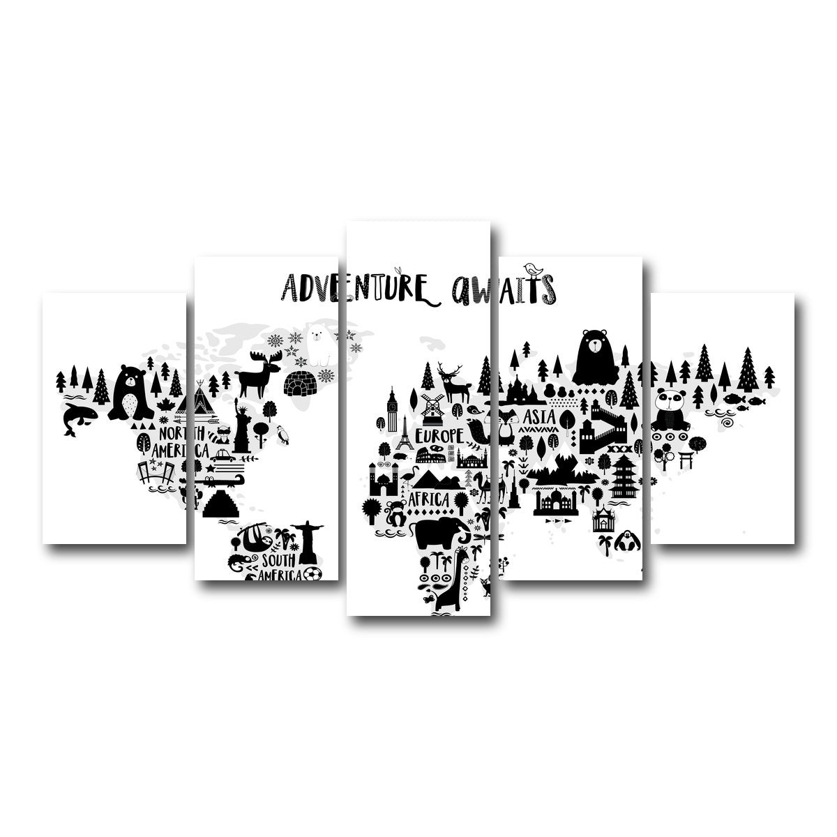 AUTO-MOCKUP WHITE | Adventure | 5 Piece | Gallery Wrap Canvas | group=5_normal