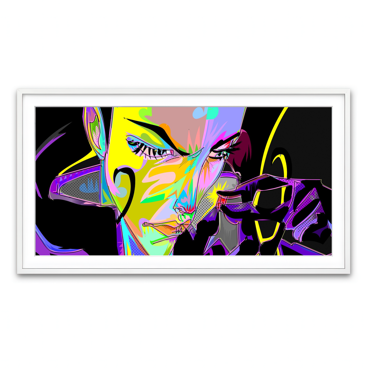 Framed Print 2x1 White