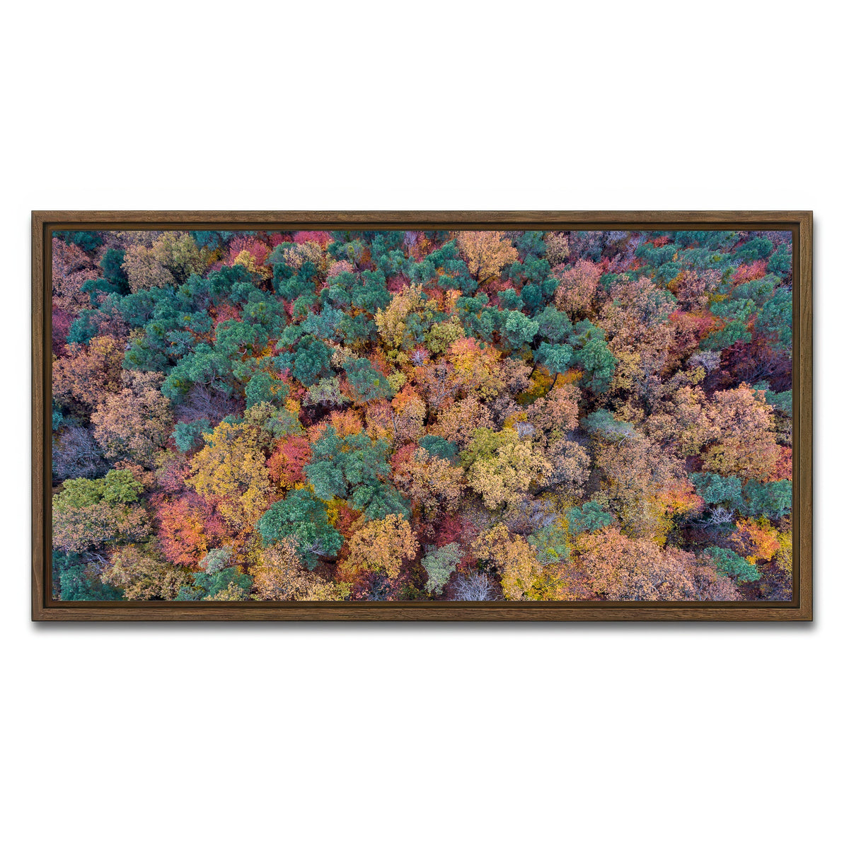 AUTO-MOCKUP WHITE | Aerial Fall | 1 Piece | Walnut Framed Canvas | group=2x1