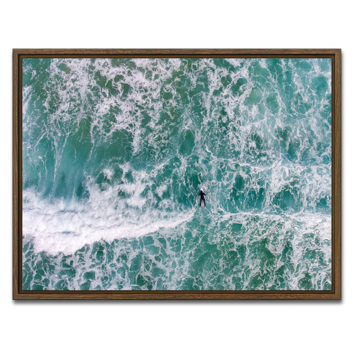 AUTO-MOCKUP WHITE | Aerial Surfer | 1 Piece | Walnut Framed Canvas | group=4x3