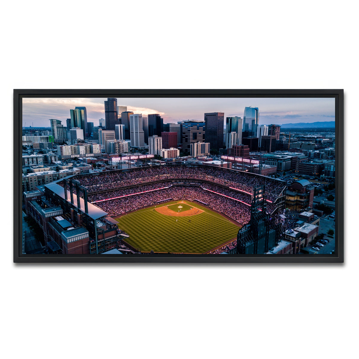 AUTO-MOCKUP WHITE | Aerial of Coors Field | 1 Piece | Black Framed Canvas | group=2x1